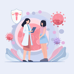 Gynecologist Consulting Woman about Cervical Health and Virus Protection