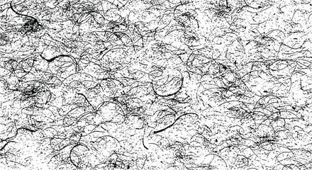 Abstract black and white messy texture background with tangled lines dots and grunge effect distressed vector overlay