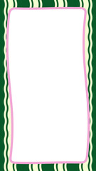 Cute Retro Frame Illustration Set with Pastel Colors Wavy Borders and Decorative Pattern Background Vintage Playful Designs