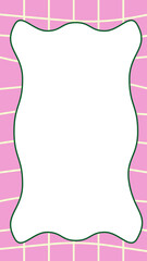 Cute Retro Frame Illustration Set with Pastel Colors Wavy Borders and Decorative Pattern Background Vintage Playful Designs