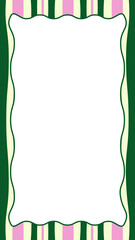 Cute Retro Frame Illustration Set with Pastel Colors Wavy Borders and Decorative Pattern Background Vintage Playful Designs