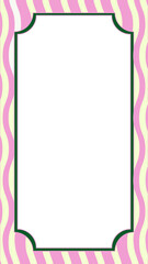 Cute Retro Frame Illustration Set with Pastel Colors Wavy Borders and Decorative Pattern Background Vintage Playful Designs