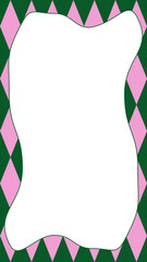 Cute Retro Frame Illustration Set with Pastel Colors Wavy Borders and Decorative Pattern Background Vintage Playful Designs