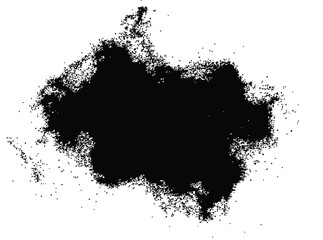 Black Abstract Disintegration Shape Vector Grunge Texture Made of Fragmented Geometric Particles