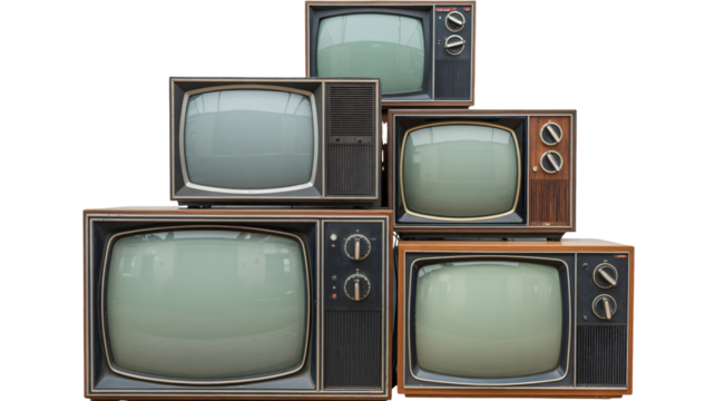 Retro television stack evokes nostalgic viewing experiences and vintage charm