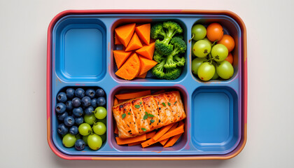 Colorful Ecofriendly Meal Prep Container with Healthy Food
