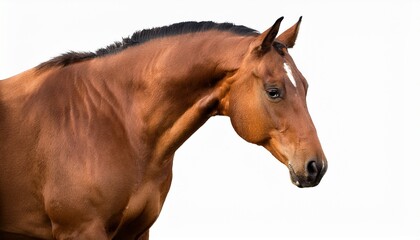 Obraz premium Head and Neck Portrait of a Bay Horse