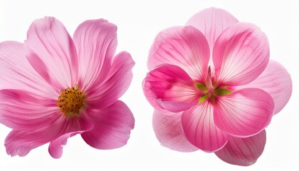 Obraz premium Pair of Backlit Pink Flower Blossoms Macro