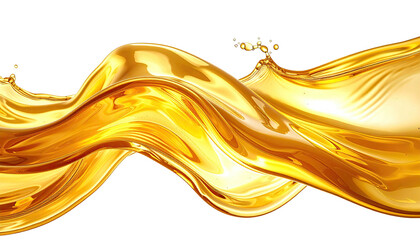 Liquid gold fluid splash on a black background