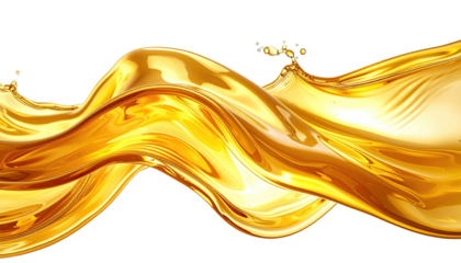 Liquid gold fluid splash on a black background