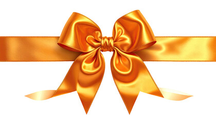 Orange ribbon tied into a lush, decorative bow, black background