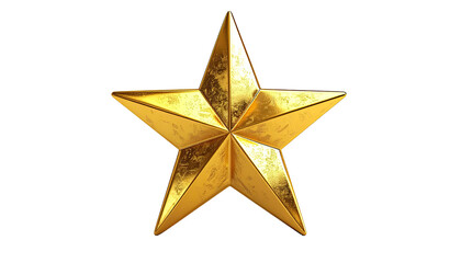 Gleaming golden five-point star against stark black backdrop