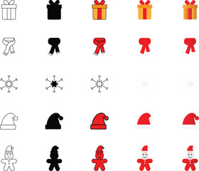 High-quality  vector Christmas icon set  flat holiday icons