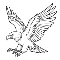 Fototapeta premium colorless eagle animation