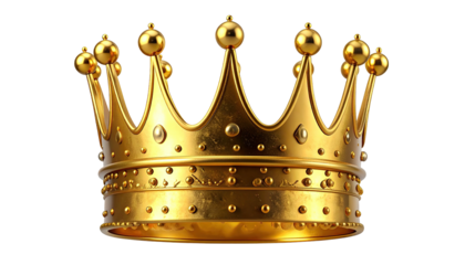 Gleaming golden crown, detailed, regal, against dark background