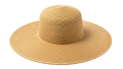 Woven straw sun protection headwear item displayed against a solid black background