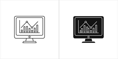 Fototapeta premium Monitor with graph showing business analytics and statistics data