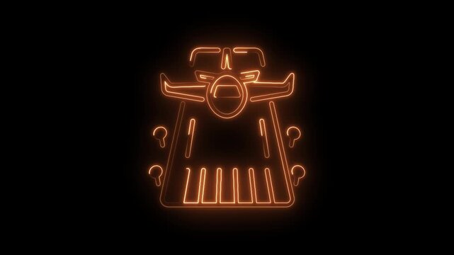 Glowing neon arcade piano game with joystick controllers on a black background - Powered by Adobe