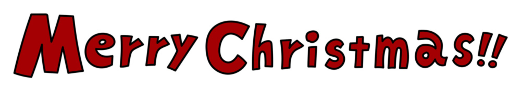 可愛い手描きメリークリスマス文字 イラスト ベクター