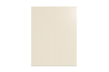 Fototapeta premium Vertical blank beige paper simulating a rectangular sheet or cardboard on transparent background