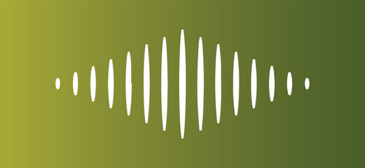 Green Gradient Abstract Sound Wave or Pulse Symbol