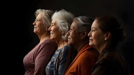 Fototapeta premium Women's Equality Day, Girls power, diversity, feminism, concept with diverse women faces. Many diverse women of different ages, nationalities and religions come together