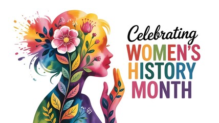 Women's history month celebration background generative ai in colorful pastel flowers. Generative ai