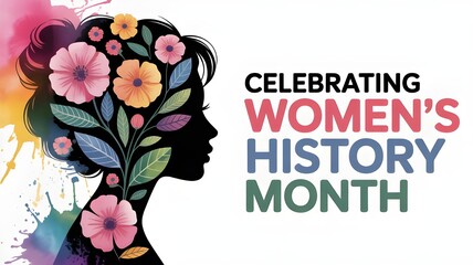 Women's history month celebration background generative ai in colorful pastel flowers. Generative ai