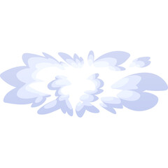 Abstract White And Blue Cloud Burst Explosion Effect With Soft Edges On Transparent Background