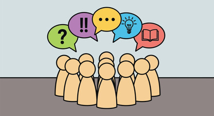 Crowd brainstorming session idea generation communication concept