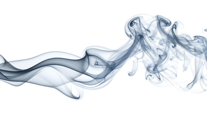 Ethereal, flowing smoke swirls and billows on black background