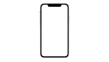Sleek smartphone with black screen, minimal design, front-facing