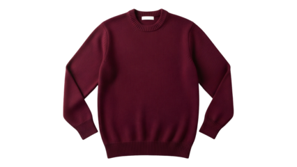 Solid colored long sleeved knitted garment displayed against a black background