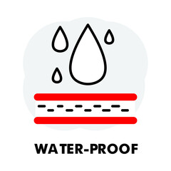 Waterproof Material Protection Icon Vector Editable Stroke