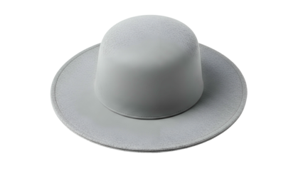 Monochrome three dimensional rendering of a wide brim hat isolated on a dark background