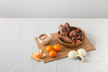 도마 위 겨울 간식