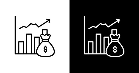 Profitability White Icon Set Design