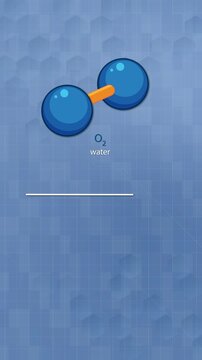 Oxygen Molecule Structure Animation with Scientific Labels and Blue Background