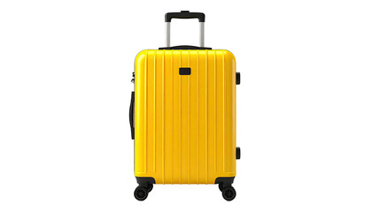 Bright yellow hard-shelled suitcase with a retractable handle