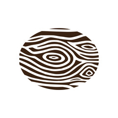 Circle woodcut natural pattern hand drawn concept silhouette icon logotype. Tree rings. Cracked tree stump. Cross section of the trunk. Hand drawn element. Black and white illustration