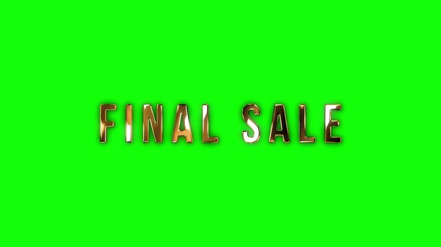 Final Sale Text Animation on Green Screen for Promotional Videos and Marketing Campaigns.