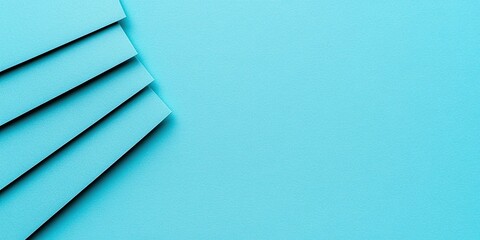 Aqua paper stack with shadow detail, background