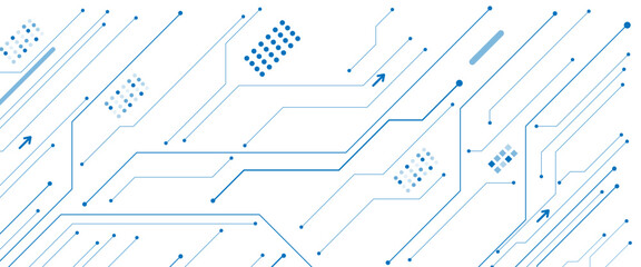 Abstract futuristic white background with wires and circuit board elements. AI semiconductor.