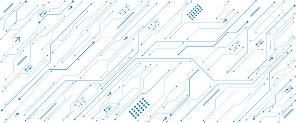 Abstract futuristic white background with wires and circuit board elements. AI semiconductor.