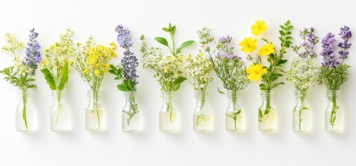 Flowers in vials