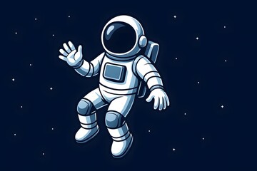 Naklejka premium cartoon astronaut in space