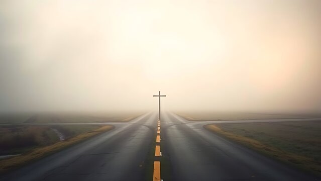 A conceptual crossroads splitting in two directions, symbolic path choice.