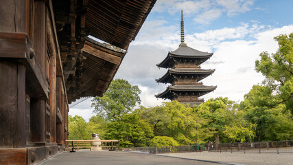 A beautiful Japanese pagode in Kyoto, Japan on September 15th 2025