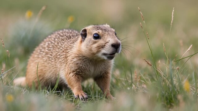 Cute Prairie Dog Alert in the Grass: Wildlife and Nature Highlights