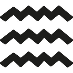 Ancient Egyptian Hieroglyphic Symbols Representing Water Waves on a Transparent Background